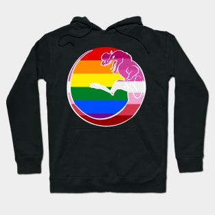 Gay / Lesbian Pride Dilophosaurus T-Shirt White Outline Hoodie